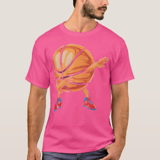 Dabbing Basketbal Sinaasappel Sport Speler Fun Hip T-shirt