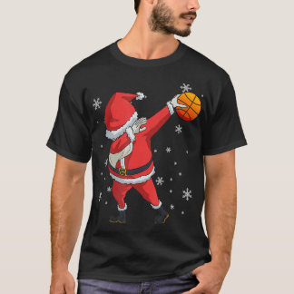 Dabbing Basketball Santa Claus kerstcadeau T-shirt