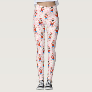 Dabbing Beach Santa Claus in a Aloha Shirt met Re Leggings