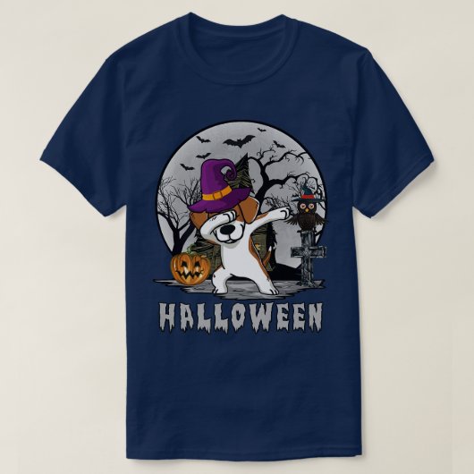 Dabbing Beagle Dog Witch Pet Funny Dog Halloween C T-shirt (Design voorkant)