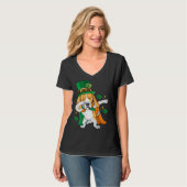 Dabbing Beagle Leprechaun St Patricks Day T-shirt (Voorkant volledig)