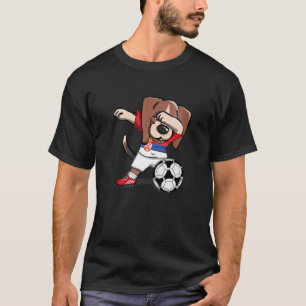 Dabbing Beagle Servië Soccer Fans Jersey Serbian F T-shirt