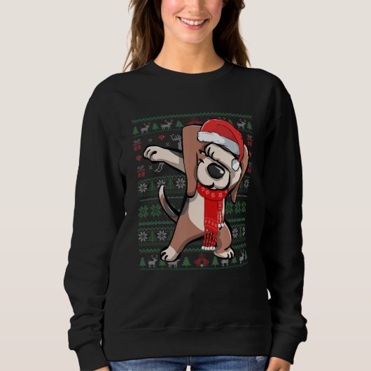 Dabbing Beagle Ugly Christmas Sweat Funny Party (Devant)
