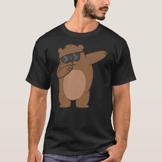 Dabbing Bear With Sunglasses Kids Grizzly Bear T-shirt (Voorkant)