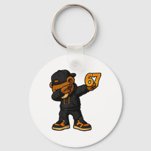 Dabbing Beer 67 Meme Grappige Brainrot Hip Hop Kin Sleutelhanger