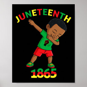 Dabbing Black King Juneteenth Melanin Brown Skin B Poster