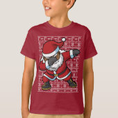 Dabbing Black Santa Dab Ugly KerstSweater T-shirt (Voorkant)