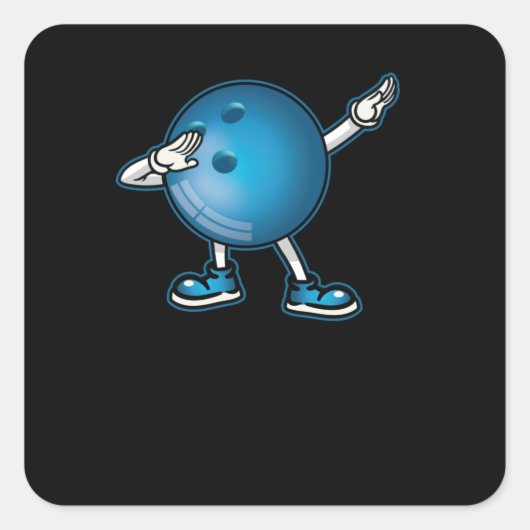 Dabbing Bowling Ball Tee Kids Boys Dab Dance Vierkante Sticker (Voorkant)