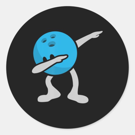 Dabbing Bowling Birthday Party Bowling Gift Ronde Sticker (Voorkant)