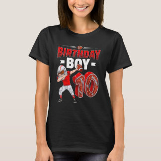 Dabbing Boy 10 jaar oud Amerikaans Football 10th B T-shirt