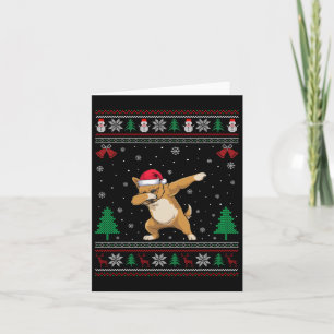 Dabbing Brussels Griffon Hond Kerstman Hoed Jongen Kaart