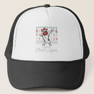 Dabbing Bulldog gezichtsmasker Merry Christ Mask C Trucker Pet