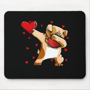 Dabbing Bulldog met Face Mask Funny Valentijnse Muismat