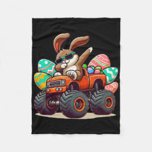 Dabbing Bunny Happy Easter Boys Kinder monstertruc Fleece Deken