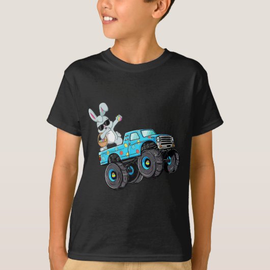 Dabbing Bunny Happy Easter Monster Truck Lovers Bo T-shirt (Voorkant)