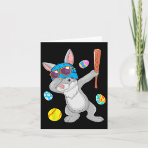 Dabbing Bunny Spelen Softbal Pasen Kostuum Spelen Kaart