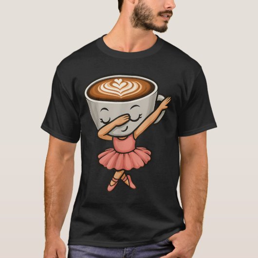 Dabbing Cappuccino Ballerina Schattige Italiaans B T-shirt (Voorkant)