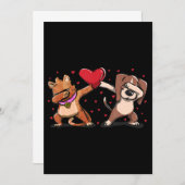 Dabbing Cat Beagle Heart Funny Valentijnsdag Gift Aankondiging (Voorkant / Achterkant)