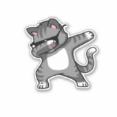 Dabbing Cat sticker - Funny Cat Dab Dance Kat (Voorkant)