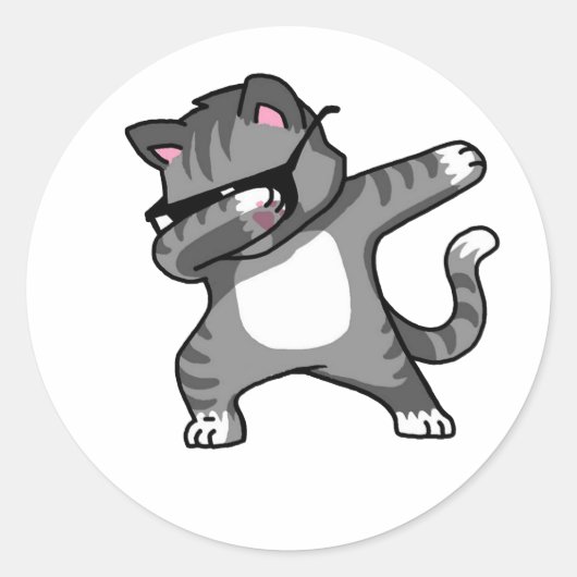 Dabbing Cat sticker Funny Cat Dab Dance Kat (Voorkant)