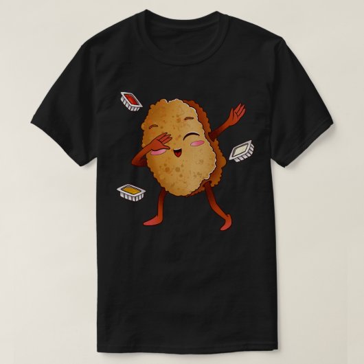 Dabbing Chicken Nugget T-shirt (Design voorkant)