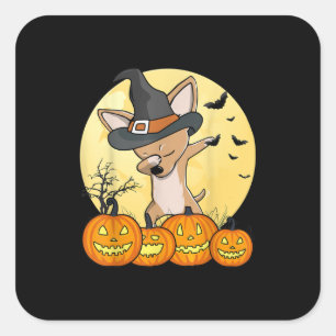 Dabbing Chihuahua Dab Dance Funny Dog Halloween Vierkante Sticker