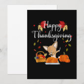 Dabbing Chihuahua DogTurkey Happy Thanksgiving Aankondiging (Voorkant / Achterkant)