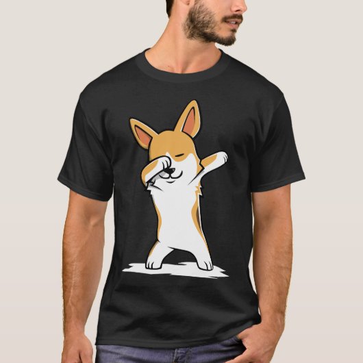 Dabbing Corgi Funny T-shirt (Voorkant)