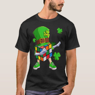 Dabbing Cube Speed Cubing Wiskunde Puzzle St Patri T-shirt