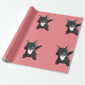 Dabbing Cute French Bulldog Cadeaupapier (Uitgerold)
