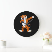 Dabbing Cute Tiger Animal Party Grote Klok (Huis)