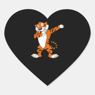 Dabbing Cute Tiger Animal Party Hart Sticker