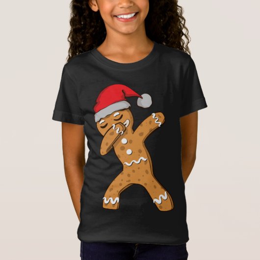 Dabbing Dab Gingerbread Man Kerstmis T-shirt (Voorkant)