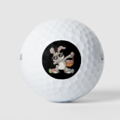 Dabbing Dab Rabbit Bunny Easter Eggs Basket Golfballen (Voorkant)