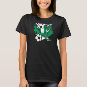 Dabbing Dalmatian Nigeria Soccer Fans Jersey Footb T-shirt