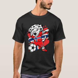 Dabbing Dalmatian Norway Soccer Fans Jersey Footba T-shirt