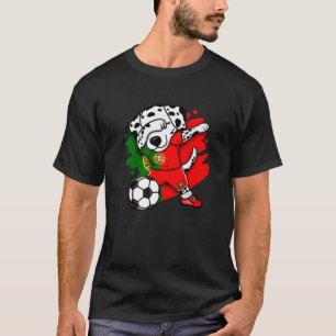 Dabbing Dalmatian Portugal Soccer Fans Jersey Foot T-shirt