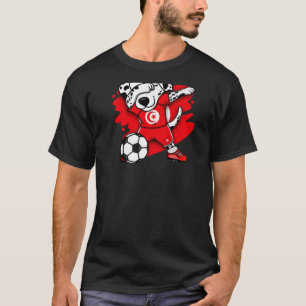 Dabbing Dalmatian Tunesië Soccer Fans Jersey Footb T-shirt