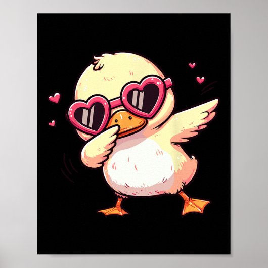 Dabbing Dance Duck Heart Sungles  Poster (Voorkant)