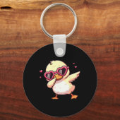 Dabbing Dance Duck Heart Sungles  Sleutelhanger (Voorkant)