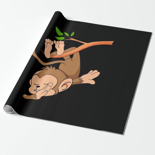 Dabbing Dance Monkey Cadeaupapier (Uitgerold)