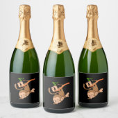 Dabbing Dance Monkey Sparkling Wijnetiket (Flessen)