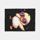 Dabbing Dans Eend Hart Singles  Fleece Deken (Voorkant (Horizontaal))