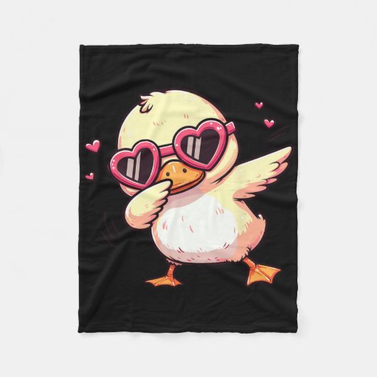 Dabbing Dans Eend Hart Singles  Fleece Deken (Voorkant)