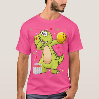 Dabbing Dinosaur Bowling Shirten Grappige Bowling T-shirt