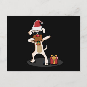 Dabbing Dog Dogs Santa Claus Merry Funny Gift Idea Briefkaart