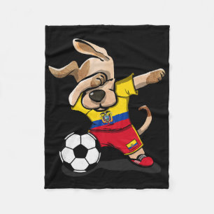 Dabbing Dog Ecuador Voetbalfans T-shirt Ecuadoriaa Fleece Deken
