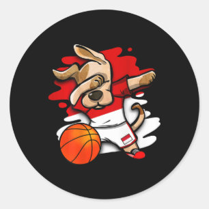 Dabbing Dog Indonesia Sketll Fans Jersey Indonesië Ronde Sticker