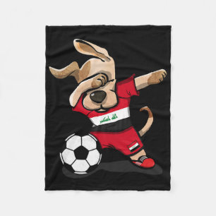 Dabbing Dog Irak Voetbalfans T-shirt Iraakse Voetb Fleece Deken
