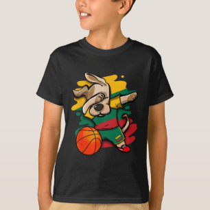 Dabbing Dog Litouwen Sketll Fans Jersey Litouwen T-shirt